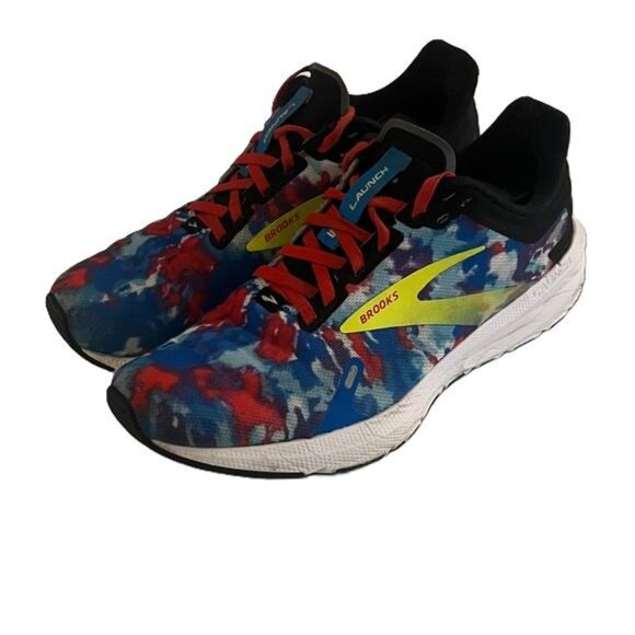 Brooks Launch 9 Women’s Multicolor Sneakers with Red and Blue, Width B, Size 9 - Picture 1 of 7